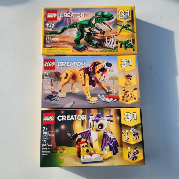 NEW LEGO Creator 3-in-1 BUNDLE Lion Safari Dinosaurs Fantasy Forest Creatures 31 - Picture 10 of 15